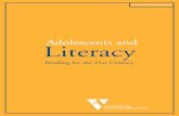 Adolescents and Literacy - ode.state.or.us · Therefore, they are unable to understand or comprehend the advanced materi- al that is an integral part of the high school educational