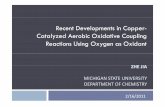 Recent Developments in Copper- Catalyzed Aerobic Oxidative ... · Recent Developments in Copper-Catalyzed Aerobic Oxidative Coupling Reactions Using Oxygen as Oxidant ZHE JIA MICHIGAN