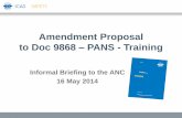 Amendment Proposal to Doc 9868 PANS - Training Proposal... · NGAP ATM Work Group Chronology of Development of PANS-Training Proposal • March 2010: work group established (Originally