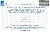 Presentasi Seminar OPTIMASI PRODUKTIVITAS GAS CH4 … · • Limbah kotoran sapi di Indonesia melimpah ... manusia, dan limbah industri makanan dimanfaatkan menjd energi ... Setelah