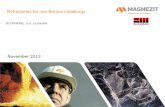 Refractories for non-ferrous metallurgy - OPTIMUS …optimusengineering.com/images/image/MAGNEZITE_NON_FERROUS.pdf · Refractories for non-ferrous metallurgy 9 . SLOVMAG, a.s. Lubeník,