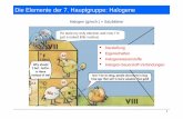 Die Elemente der 7. Hauptgruppe: Halogene - catalysis.de · 1 Die Elemente der 7. Hauptgruppe: Halogene He stole my only electron and now I´m just a naked little nucleus • Darstellung