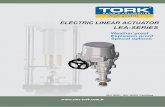 ELECTRIC LINEAR ACTUATOR LEA-SERIES - SMS TORK · ELECTRIC LINEAR ACTUATOR LEA-SERIES Weather proof Explosion proof Special options ISO 9001, ISO14001 Certified