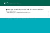 Talent Management Assessment Solution .Talent Management Assessment Solution: Leadership Potential