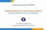 Statistika Inferensia untuk Sampel Besar · 05-10-2018 · The object of point estimation is to calculate, from the sample data, a single number that is likely to be close to the