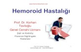 Hemoroid Hastalığı · • Hemoroid içinde pıhtılaşma olursa veya hemoroid memesi boğulursa tromboze hemoroid oluşur ki çok ağrılıdır. • Bir hastada makatta ağrı