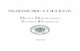 SKIDMORE COLLEGE DANCE DEPARTMENT STUDENT … · strength and power necessary for grand tours, beats, and specialized grand allegro. Prerequisites/ Corequisites: DB 211 or DB 311.