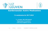 Cardiovascular Active Medications - UZ Leuven · Ephedrine ( efedrine) disadvantages • Tachyphylaxis: a rapidly decreasing response of ephedrine after administration of the initial