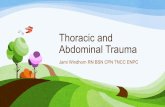 Thoracic and Abdominal Trauma · 4 Thoracic Trauma • 25% of motor vehicle crash deaths are related to thoracic trauma • Approximately 16,000 deaths per year • Second only to