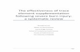 The effectiveness of trace element supplementation ... · Page 1 The effectiveness of trace element supplementation following severe burn injury: a systematic review Rochelle Kurmis