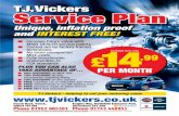 TJVBothA4fcService03 · TJ.Vickers Service Plan terms and conditions: Drain and refill engine oil • Replace sump plug washer Replace engine oil tilter • Set pressures