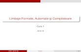 Limbaje Formale, Automate si Compilatoareotto/LFAC2018-19/lfac1.pdf · Limbaje formale Opera¸tii pe cuvinte Concatenarea a doua cuvinte x, y: cuvantulˆ x ·y ob¸tinut din simbolurile