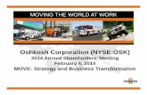 Oshkosh Corporation (NYSE:OSK) .Oshkosh Corporation (NYSE:OSK) 2014 Annual Shareholdersâ€™ Meeting