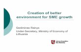 Creation of better environment for SME growth - unece.org · Parks (6) SME’s Development Agency Lithuanian Development Agency Companies INVEGA & Business Support Agency. Public