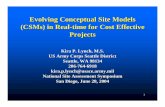 Evolving Conceptual Site Models (CSMs) in Real-time for ... · Evolving Conceptual Site Models (CSMs) in Real-time for Cost Effective Projects Kira P. Lynch, M.S. US Army Corps Seattle