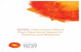 SEPSIS: Post-Operative Sepsis for Patients and Relatives · leading to pneumonia and sepsis. • If a patient has been ill for some time prior to having surgery, their general health