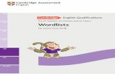 Pre A1 Starters, A1 Movers and A2 Flyers C1 Wordlists · 3 Introduction Pre A1 Starters, A1 Movers and A2 Flyers are designed specifically for young learners aged 6–12. They are