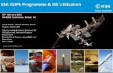 ESA ELIPS Programme & ISS Utilisation - ukseds.org · ELIPS - European Life and Physical Science Research Platforms The broad interdisciplinary research in ELIPS is supported by access