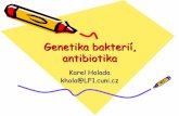 Genetika bakterií, antibiotika - Folia Biologica - Specialized …fb.cuni.cz/Data/files/UIM/materials/doc/Osetrovatelstvi... · 2009-05-07 · Replikace bakteriální DNA •Buněčné
