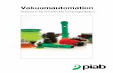 Vakuumautomation - JK Pneumatik & Hydraulik …¤te Anwendungen Stanzen von Blechen, Pick-and-Place, Palletieren, Etikettieren, Spritzgießen, Umformen, Glas-Handling, ergonomische