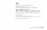 Conduct of Mr George Galloway Conduct of Mr George Galloway Oral evidence taken by the Parliamentary Commissioner for Standards 1. Dr Burhan Mahmoud Al-Chalabi—20 April 2006 Mr Tom
