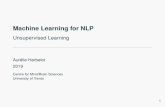 Machine Learning for NLP - Unsupervised Learningaurelieherbelot.net/resources/slides/teaching/unsupervised.pdf · fundamental to NLP: dimensionality reduction (e.g. PCA, using SVD