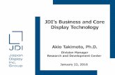 JDI’s Business and Core Display Technology · LTPS is the core technology for JDI’s product development . Smartphones, Tablet PCs •High resolution/Low power consumption/In-cell