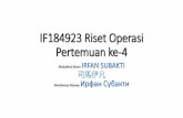 IF184923 Riset Operasi Pertemuan ke-4 · 2018-09-19 · •Metode Simpleks 2018/2019(1) - IF184923 Riset Operasi - MM Irfan Subakti 14. ... IF184923 Riset Operasi - MM Irfan Subakti