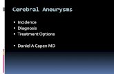 Cerebral Aneurysms - maisondesante.org.pe · Cerebral Aneurysms Associated with Hernia, Peripheral Aneurysm 1 in 50 in US Population 1% of population at autopsy At or Near Circle