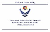 87th Air Base Wing - Joint Base McGuire Dix Lakehurstenvirorestorejbmdl.com/.../2015/12/November2015_Final-RAB-Slides.pdf · Restoration Advisory Board Operating Procedures and ...