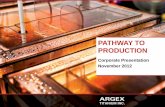 PATHWAY TO PRODUCTION - Academy & Financeacademyfinance.ch/gri/companies/Argextitanum.pdf · PATHWAY TO PRODUCTION Corporate Presentation November 2012 . TSX-V : RGX FORWARD LOOKING