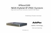 IPNext180 NGN Hybrid IP-PBX System - addpac.com IPNext180 NGN Hybrid IP-PBX System High-performance Next Generation Hybrid IP-PBX System Preliminary Product Overview AddPac Technology