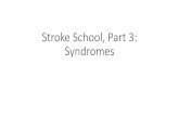 Stroke School, Part 3: Syndromes - Stroke Network of ... · •MCA stroke can cause contralateral hemiparesis, sensory loss, hemianopia, and either aphasia or neglect •ACA stroke
