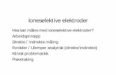 Ioneselektive elektroder · 2012-10-16 · Ioneselektive elektroder Hva kan måles med ioneselektive elektroder? Arbeidsprinsipp Direkte / Indirekte måling Fordeler / Ulemper analytisk