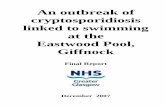 Outbreak of Cryptosporidiosis linked to swimming at the ... · events (e.g. faecal or vomitus accidents into the pool). A leaflet was issued by ERC informing the