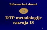 DTP metodologije razvoja IS - Applied computer science · 2013-02-20 · Projektni tim Realni sistem Metodologija životnog ciklusa Realni sistem ... Integracija eks- terhin šema