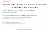 Solubility of radium sulfate and carbonate in sodium chloride ... - /Presentation_Artem_Matyskin... 