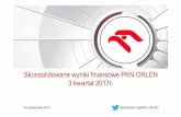 Skonsolidowane wyniki finansowe PKN ORLEN 3 kwartał 2017r.transmisje.orlen.pl/Wyniki_3Q17_PL.pdf · 2017-10-19 · PKN ORLEN w indeksie FTSE4Good Zintegrowany Raport Roczny PKN ORLEN