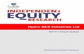 Hydro S&S Industries Ltd - NSE · CRISIL EQUITIES | 1 Hydro S&S Industries Ltd Swinging back to profit Fundamental Grade 3/5 (Good fundamentals) Valuation Grade 4/5 (CMP has upside)