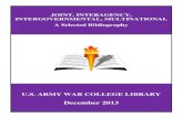 Joint, Interagency, Intergovernmental, Multinational: A ... · iii JOINT, INTERAGENCY, INTERGOVERNMENTAL, MULTINATIONAL A Selected Bibliography December 2013 Contents BOOKS, DOCUMENTS,