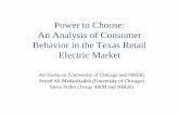 Power to Choose: An Analysis of Consumer Behavior in the ... · Power to Choose: An Analysis of Consumer Behavior in the Texas Retail Electric Market Ali Hortacsu (University of Chicago
