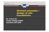 Dr. Trevor Orr Trinity College Dublin Convenor SC7/EG3 · Eurocodes: Background & Applications GEOTECHNICAL DESIGN with worked examples 13-14 June 2013, Dublin Worked examples –