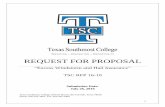 REQUEST FOR PROPOSAL - tsc.edu · REQUEST FOR PROPOSAL ... 2010, the Board of Regents of the University of Texas System (UTS) ... Jose L Limas, Coordinator of Purchasing