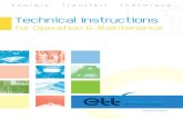 Technical instructions - ETT · Technical instructions for Operation & Maintenance 4 07/2015 A. Maintenance intervals Please remember: > Use the unit maintenance book provided by