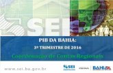 PIB DA BAHIA - SEI - Principal · pib trimestral economia baiana 3º tri 2016/3º tri 2015 -5,2% fonte: sei