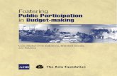 Public Participation Budget-making · planning and management tool to public participation and oversight. Regardless of whether efforts are focused on public involvement in planning,