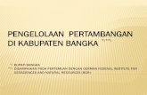 PENGELOLAAN PERTAMBANGAN DI …bappeda.bangka.go.id/sites/default/files/dokumen/bank...SEJARAH PERTAMBANGAN TIMAH Setelah kemerdekaan, pengusahaan pertambangan timah di Pulau Bangka