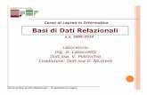Basi di Dati Relazionali - mat. rullo/teaching/basidati_rel/a.a.09-10/lab/lezioni_lab/2010... · PDF filesemplificato orientato al modello relazionale Corso di Basi di Dati Relazionali
