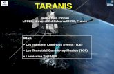 TARANIS - Université Paris-Sud · TARANIS, Workshop PNST 2016, 14 - 16 mars 2016, Hendaye 1 TARANIS Plan ... On-board analyzers will include event buffer memory sized to