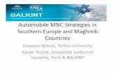 Automobile MNC Strategies in Southern Europe and Maghreb ... · Automobile MNC Strategies in Southern Europe and Maghreb Countries Giovanni Balcet, Torino University ... Tate/Jaguar,
